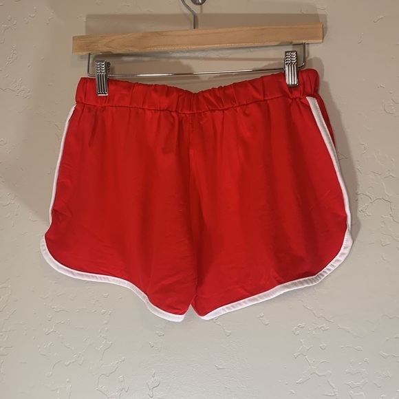 Yoga Running Workout Shorts Tankoo Athletic Elastic Waist Red - Women's size M - Picture 3 of 7
